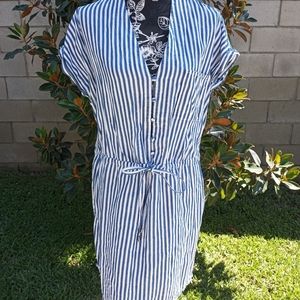 Paige blue and white striped pocket dress